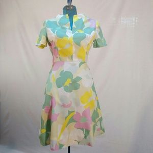 Vintage 1960's handmade pastel flower dress