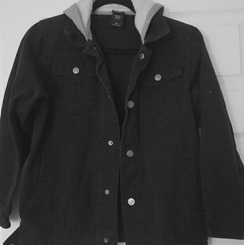 Shawn White boy black jean jacket with hoodie