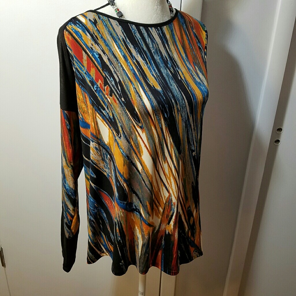 Harmony Asymmetrical Paintstroke Longsleeve Tee