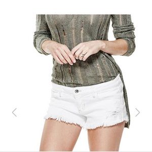 Guess KATE CUTOFF DENIM SHORTS IN WHITE WASH