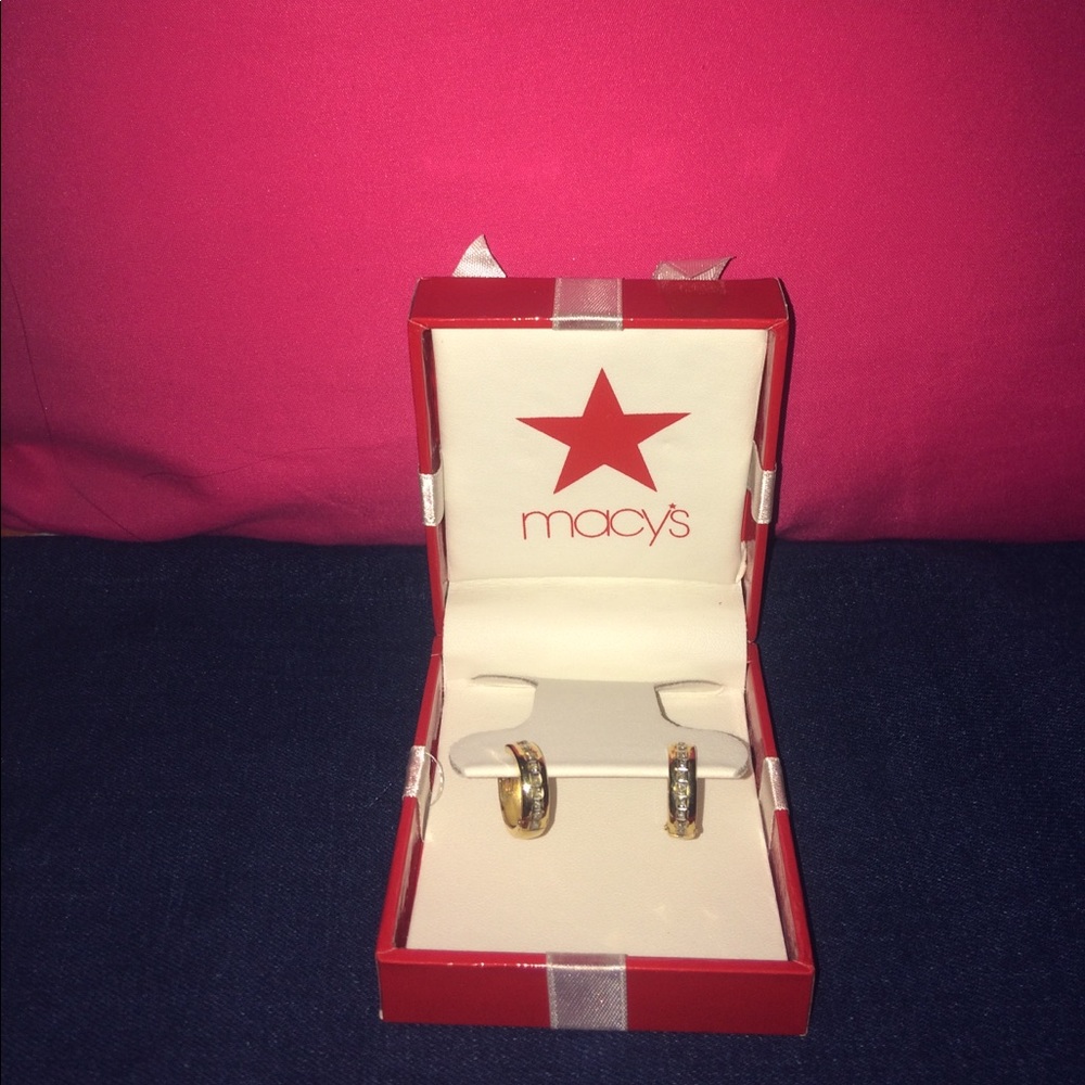 Bridge gold diamond fascination pair of earrings
