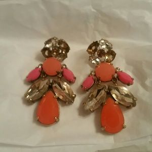 Stella & Dot Earrings in Orange and Pink