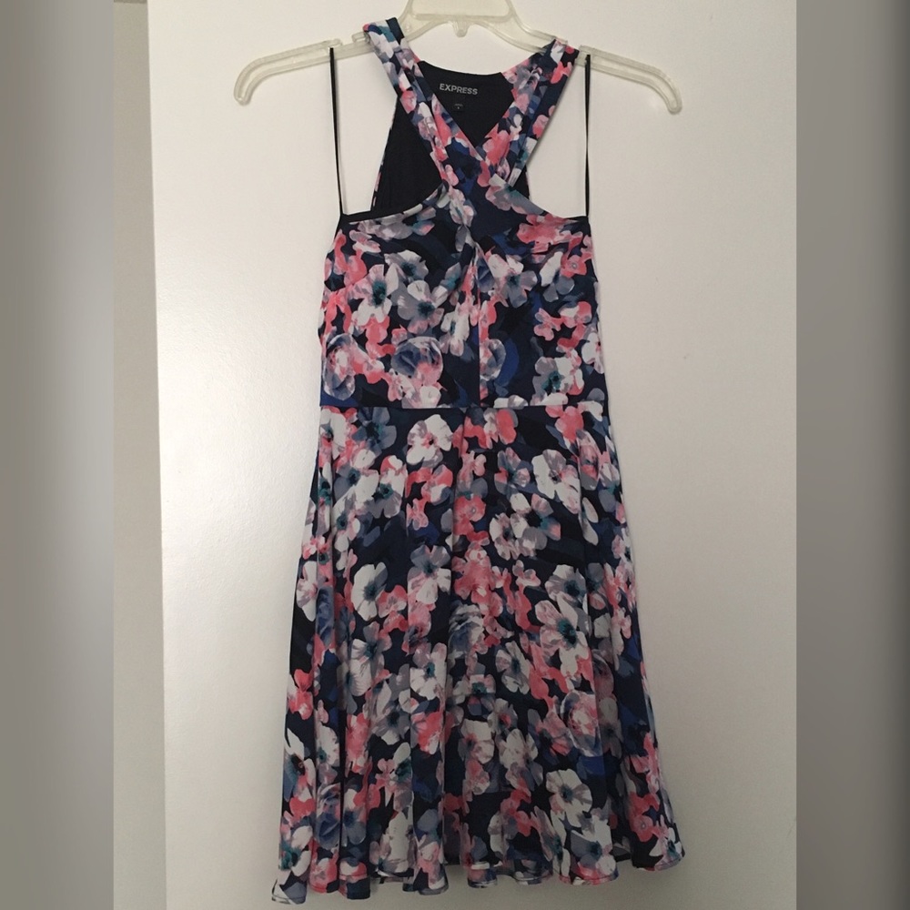 Express Navy Floral Dress