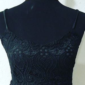 Black lace Crop Top