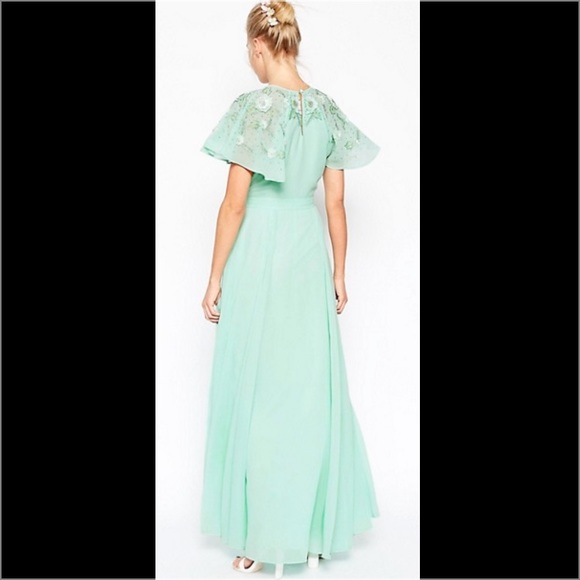 ASOS Embellished Flutter Sleeve Maxi Dress - Picture 3 of 4