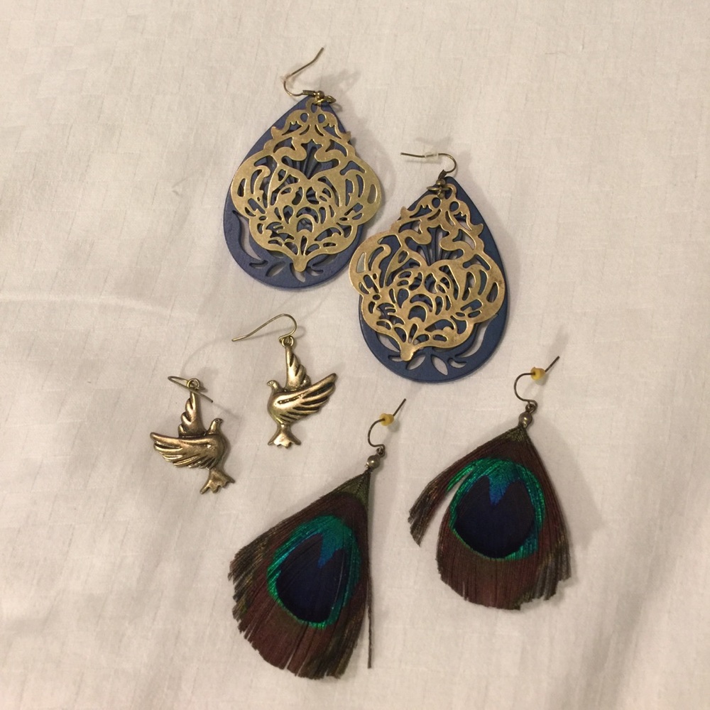 Three pairs of earrings