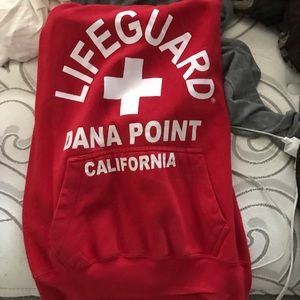 Red life guard hoodie