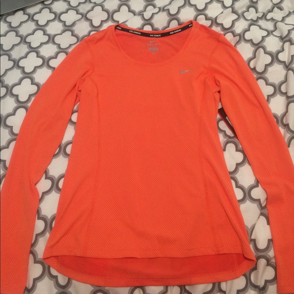 Orange Nike Dri-Fit Long Sleeve