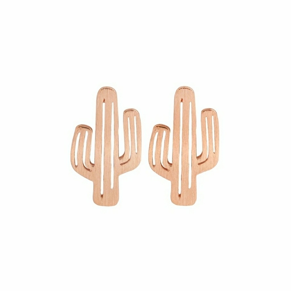 🍁3 for $15 Rose Gold Cactus Stud Earrings Studs