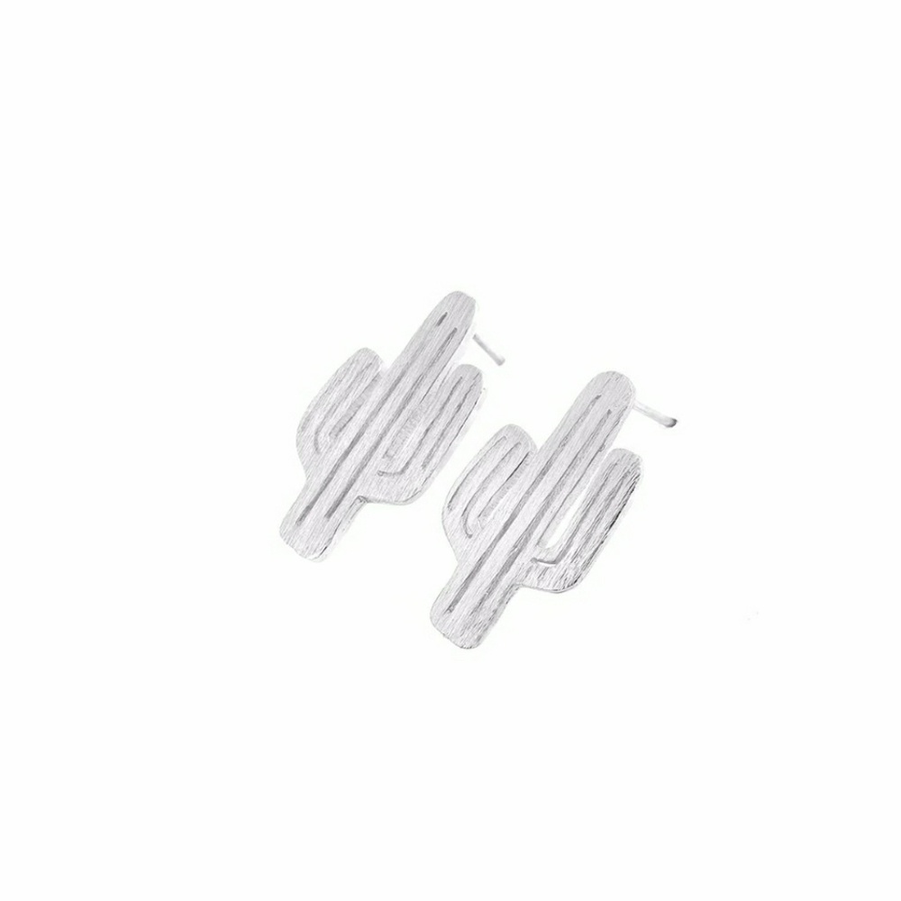 🍁3 for $15 Silver Cactus Stud Earrings Studs