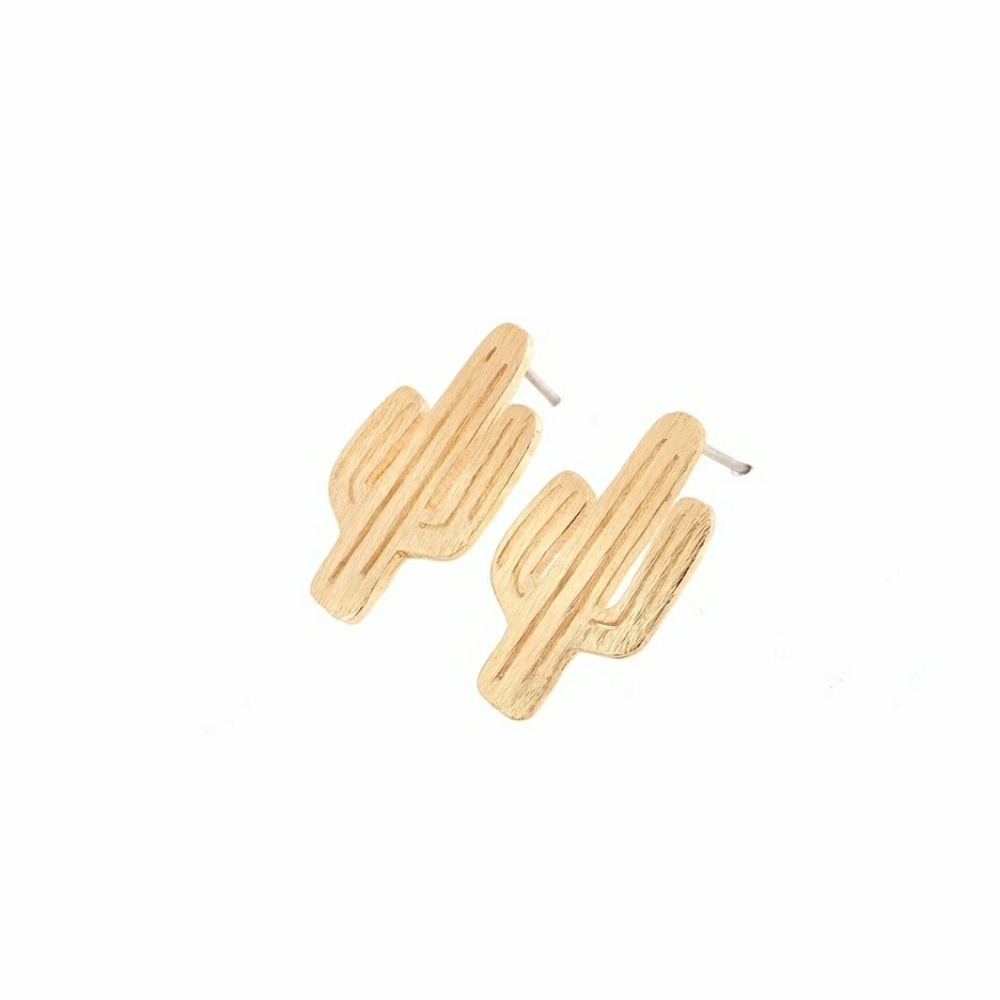 🍁 3 for $15 Gold Cactus Stud Earrings Studs