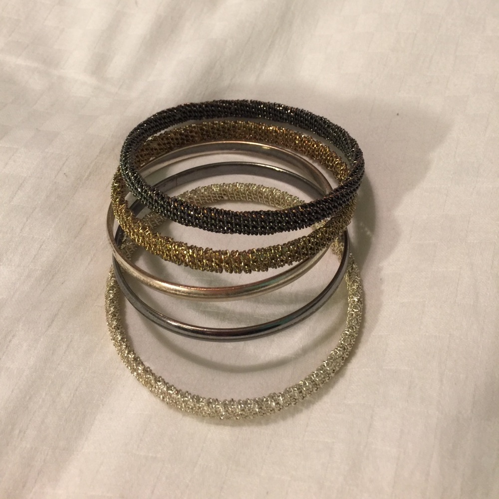 Mixed metal bangles