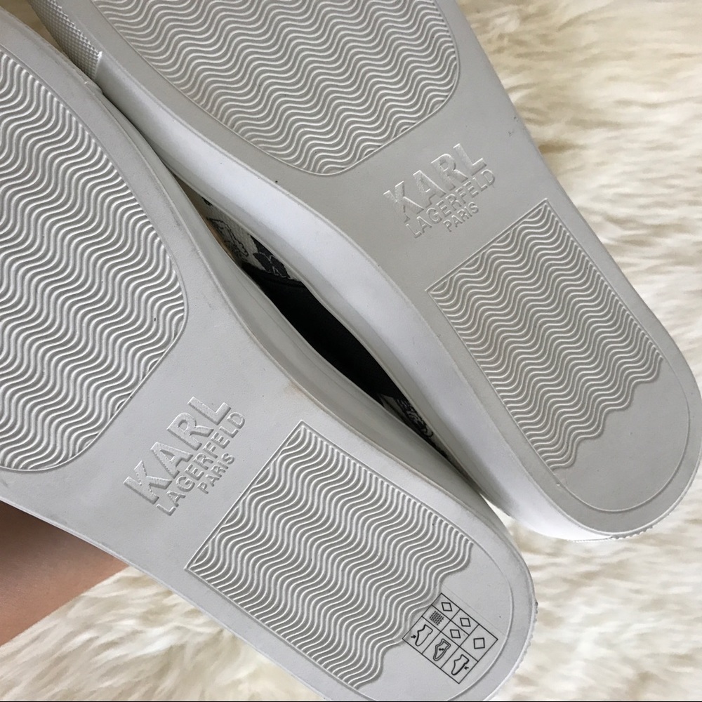 Karl Lagerfeld Printed Canvas Slip On Sneakers - Picture 3 of 3