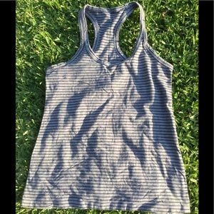 Gray and black Lulu top