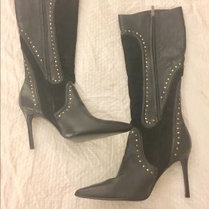 Knee high Colin Stuart 1/2 leather studded boots