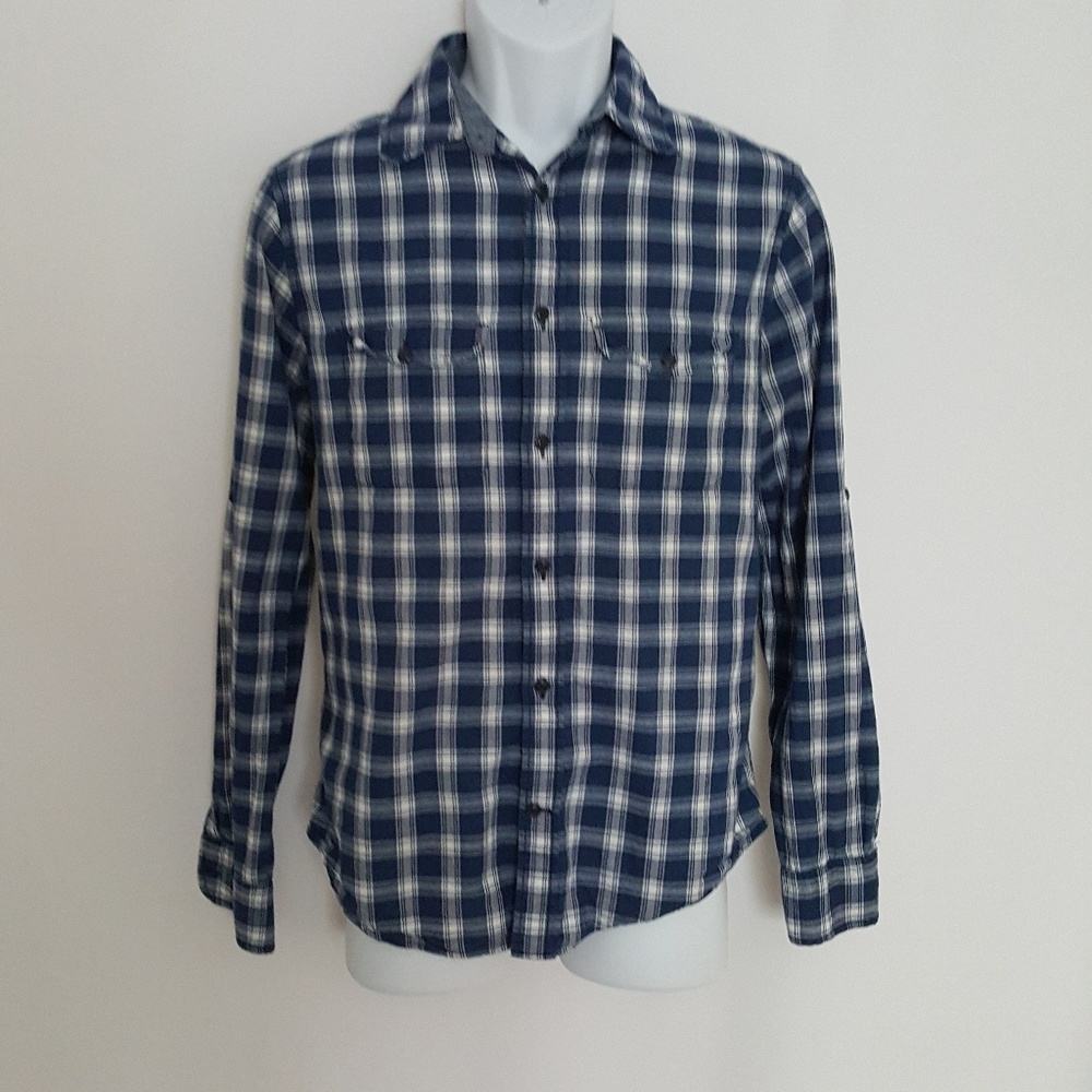 GAP Squared Blue/White Mens Shirt Size S