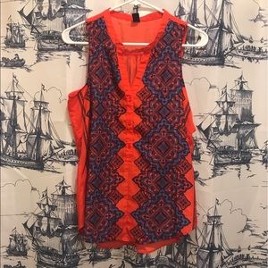 Orange patterned tank top