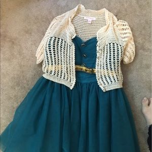 Betsey Johnson dress and shrug Size 8