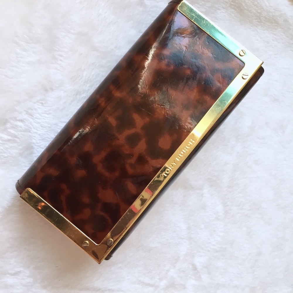 Tory Burch animal print sunglasses cosmetic case