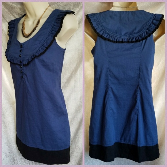 Kensie Girl Retro Ruffle Bib Mini Dress Tunic, XS - Picture 4 of 6