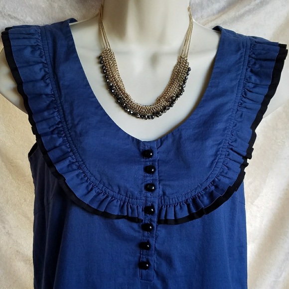 Kensie Girl Retro Ruffle Bib Mini Dress Tunic, XS - Picture 2 of 6