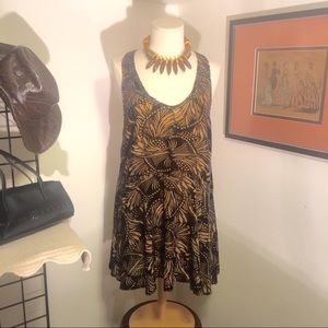 Free People Burnout Velvet Minidress, Black Combo