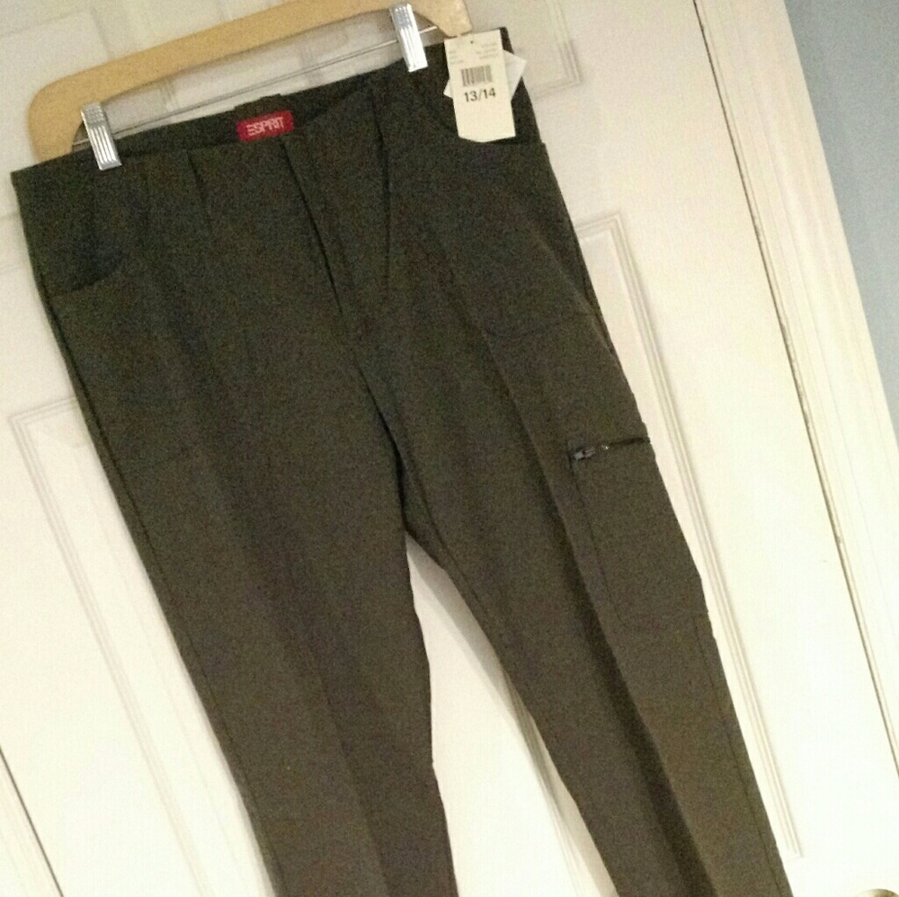 Esprit olive pants, 13/14 runs small, New NWT