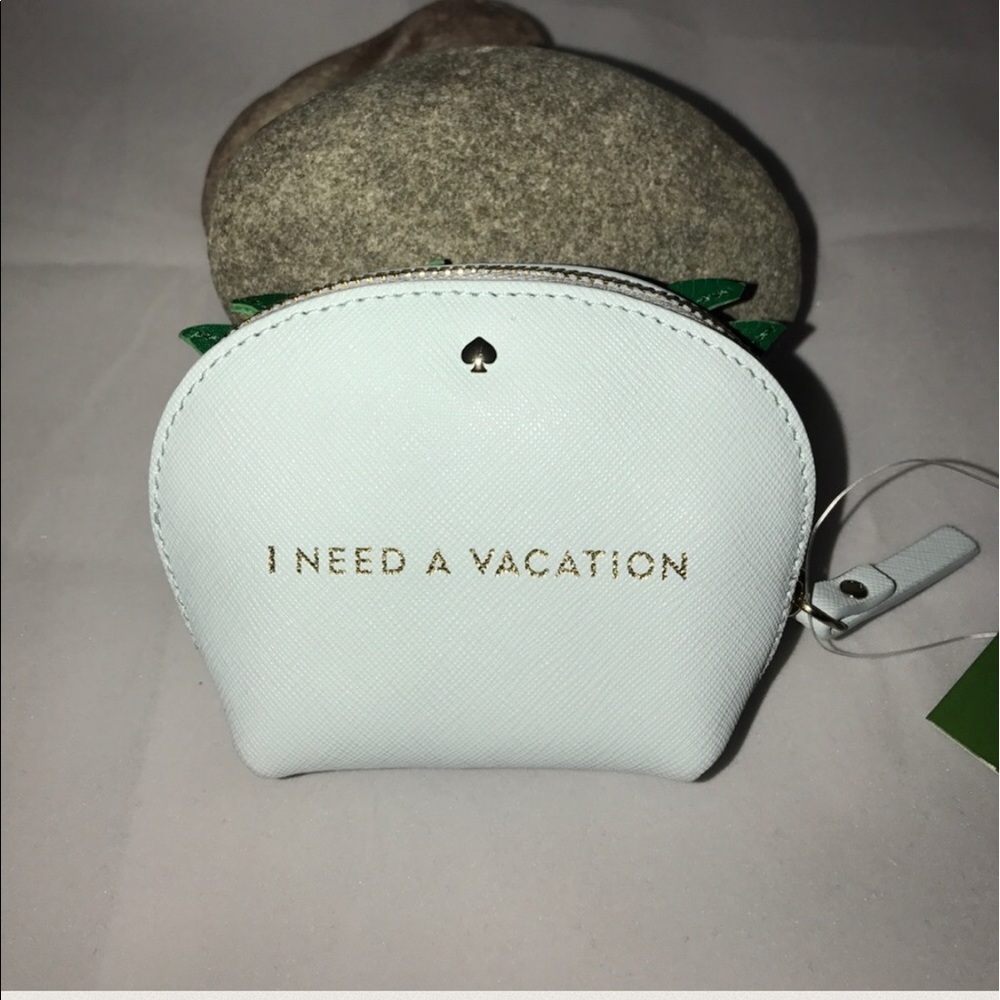 KATE SPADE PALM TREE COIN/KEY FOB PURSE NWT. - Picture 3 of 8