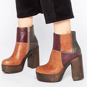 Patchwork Platform Boots