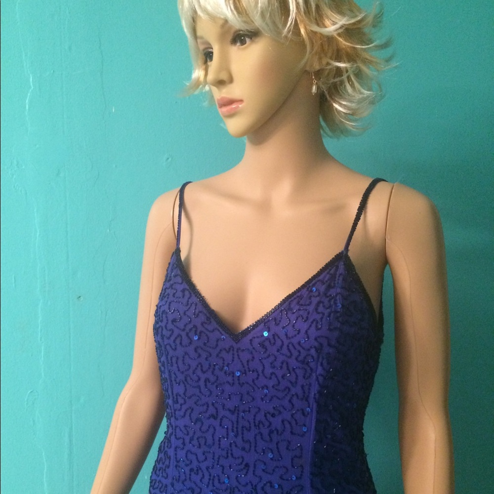 Dark Blue Sequin Dress