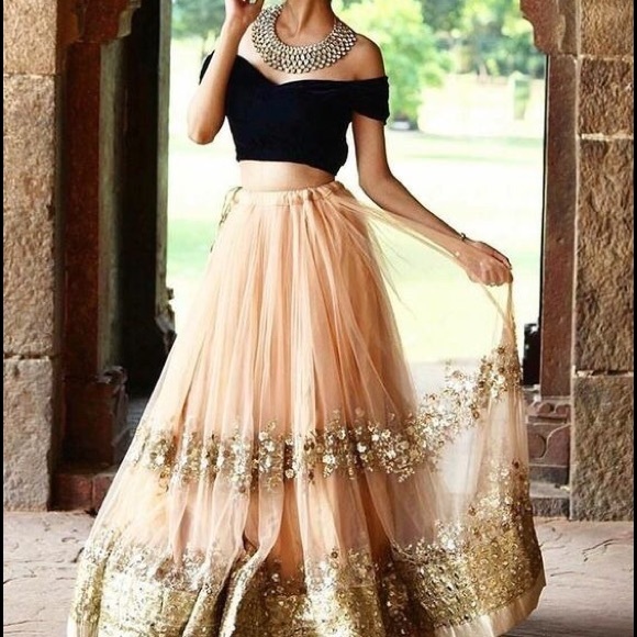crop top skirt indian