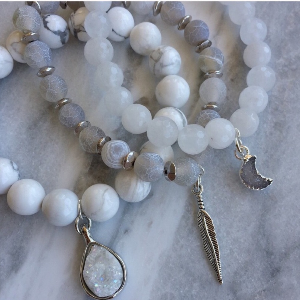 Simple Sanctuary Silver Stacking Bracelets - image 1