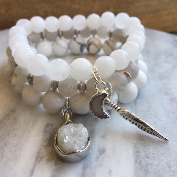 Simple Sanctuary Silver Stacking Bracelets - Picture 5 of 6