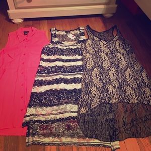 Set of 3 small Rue 21 tunic tank tops