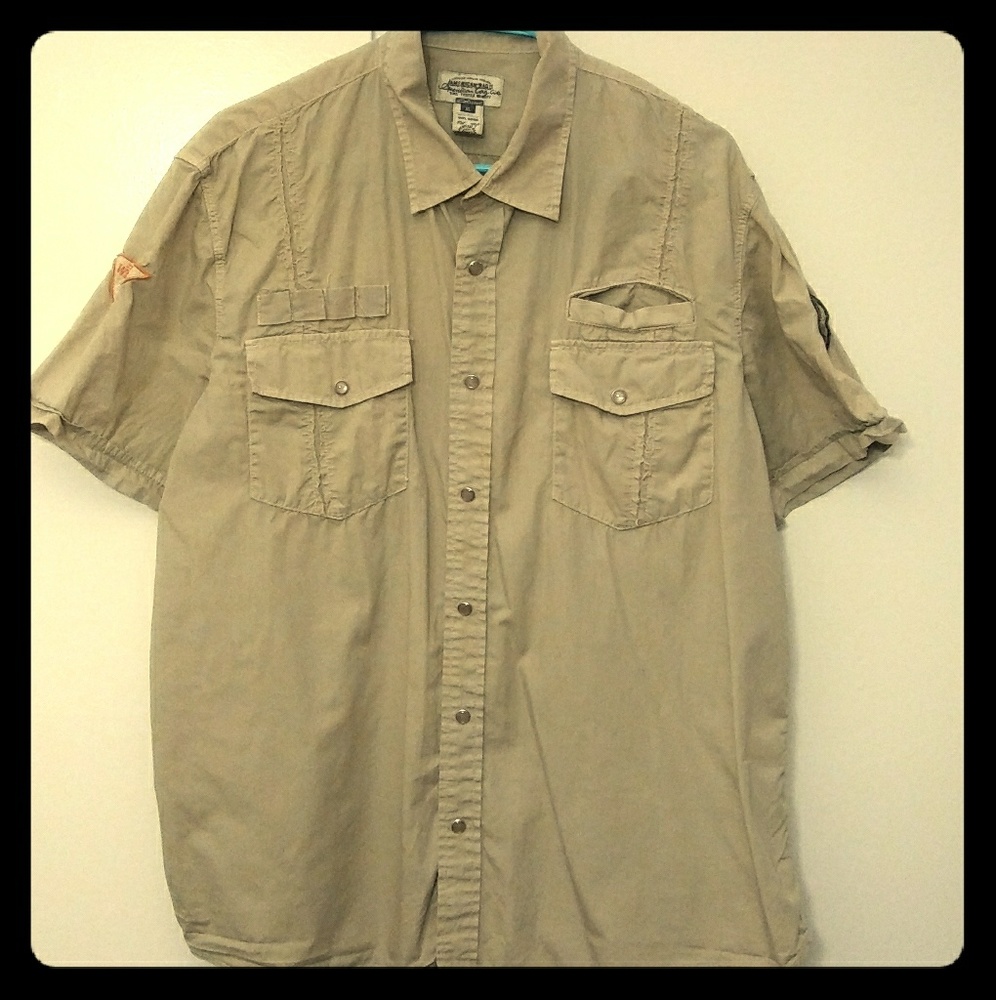Khaki Colored Button Down Shirt