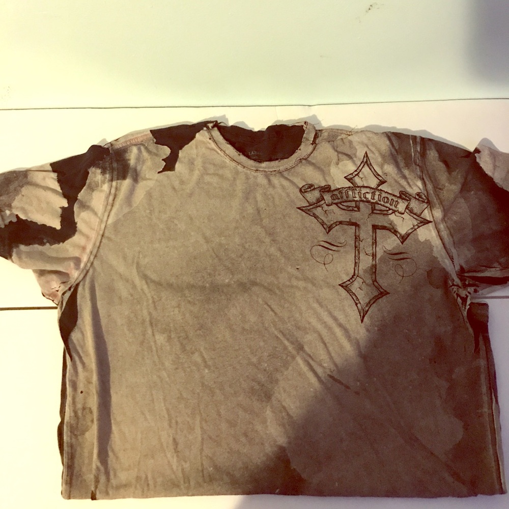 Affliction xl black and grey amazing shirt XL