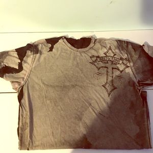 Affliction xl black and grey amazing shirt XL