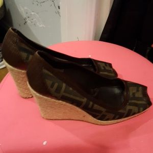 Authentic Fendi Wedge Sandals