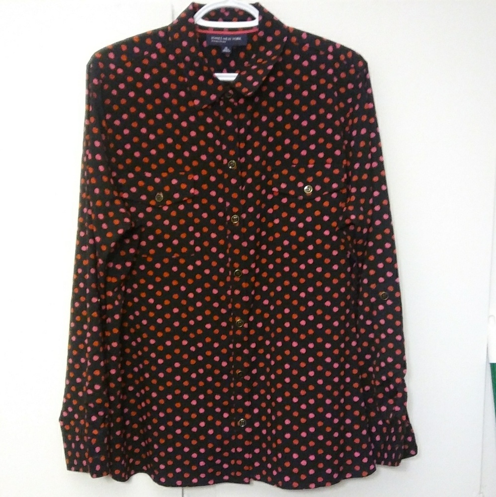 Jones New York Signature Black Button Down Shirt
