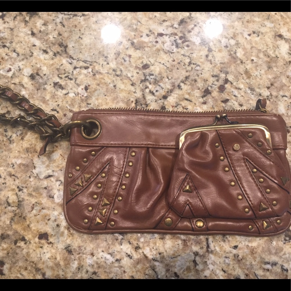 Brown clutch/wristlet