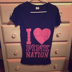 PINK V-neck tee