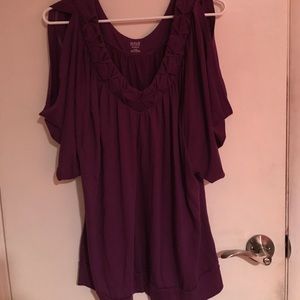 Open shoulder women's tunic top