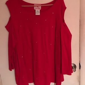 Quacker Factory cold shoulder top