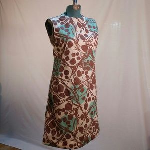 Vintage 1960s handmade cream, brown and turquoise