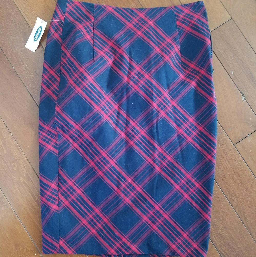 NWT! Pencil Skirt Plaid size 0 Old Navy