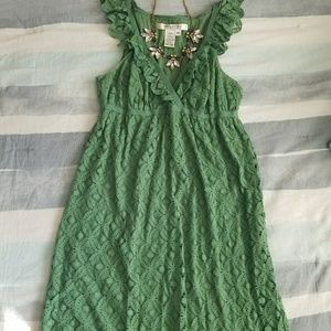 Green or Black Stretchy Lace Sundress sz M Petite