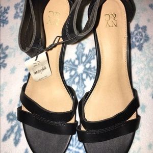 Ny and co wedge sandals, black, with tags