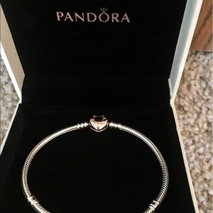 Pandora sterling silver heart charm bracelet
