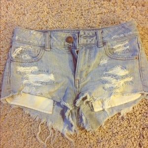 Ripped jean shorts