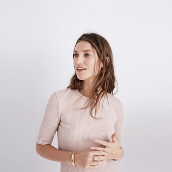 BLACK ⚫️ Madewell Ribbed Open-Back Top - Picture 6 of 8